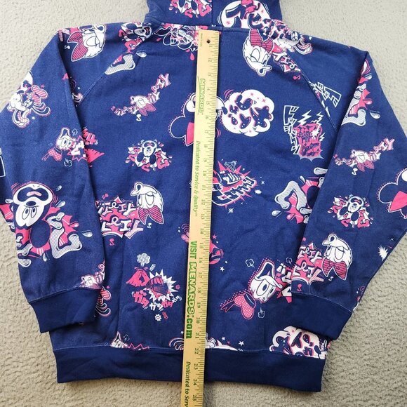 Japan Tokyo Disney Resort Adult Medium Hoodie Sweatshirt Zip Jacket AOP Blue - Picture 8 of 8
